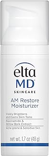 EltaMD AM Restore - Hidratante facial para mujeres y hombres, crema facial ligera, hecha con niacinamida y ácido hialurónico, bomba de 1.7 onzas