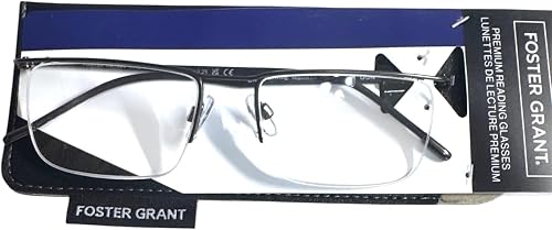 Foster Grant Premium reading glasse 1.75 semi rimless gunmetal Fgmr2101