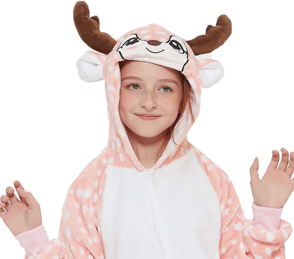 Funny Kids Deer Onesie Pajamas Reindeer Costume Girls Boys Halloween Christmas Party Cosplay - Image 4
