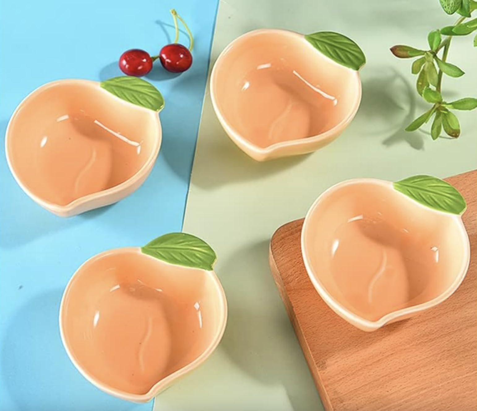 Mikinona Lot De 4 Petites Assiettes En Céramique Pour Sushis, Sauce Soja, Barbecue, Condiments, Apéritif, Plats à Sauce Décoratifs, Faciles à Nettoyer