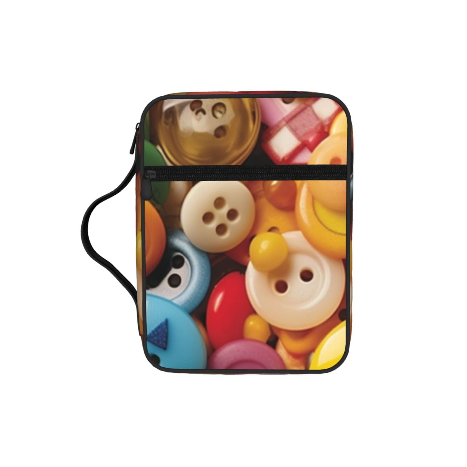 Happy Buttons Bible Cover Case Waterproof Bible Bag With Handle Organizer Storage Book Cover For Bible Study
