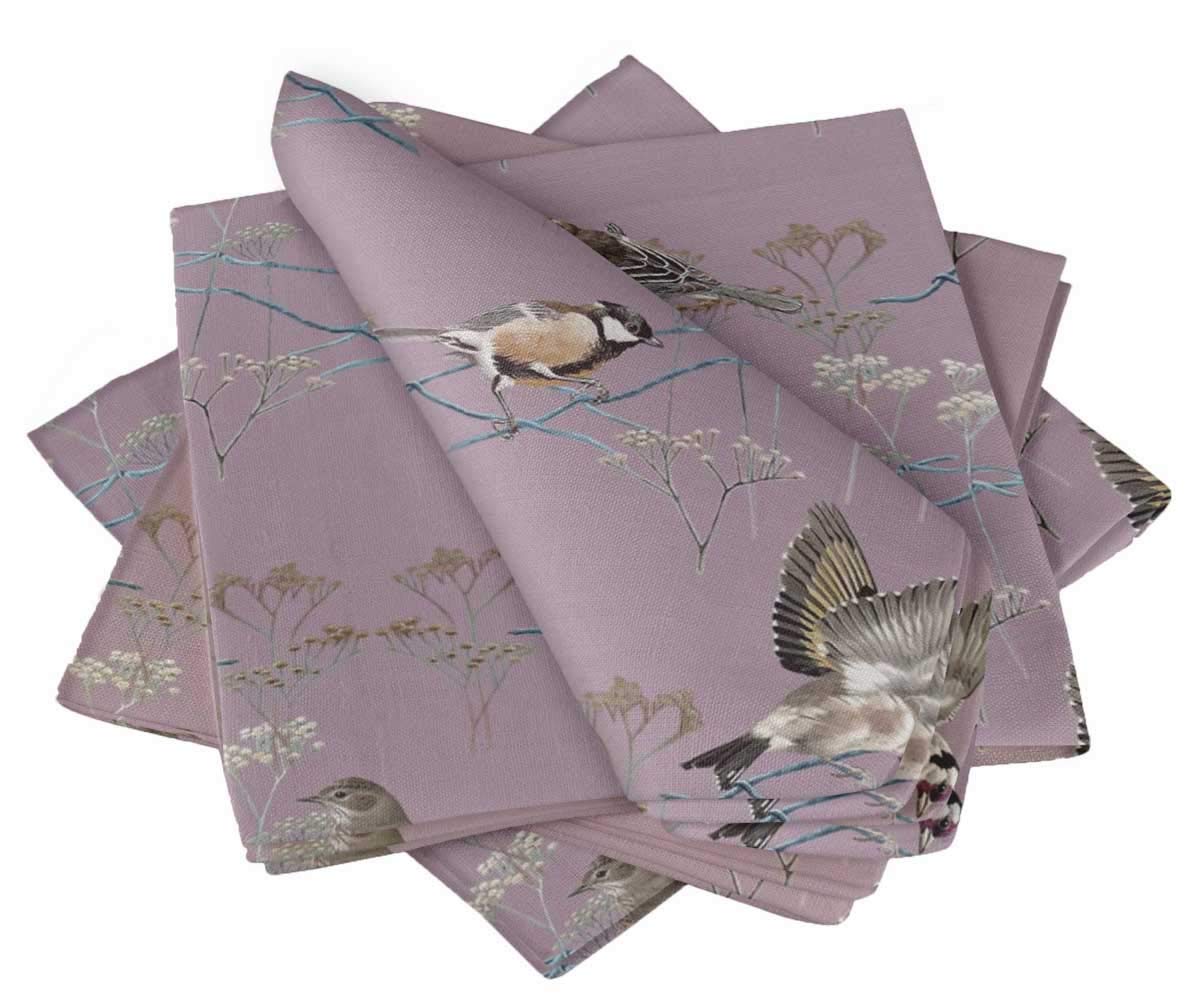 Serviettes de table oiseau S4Sassy en tissu lavable pour repas de fête, lot de 6 pièces