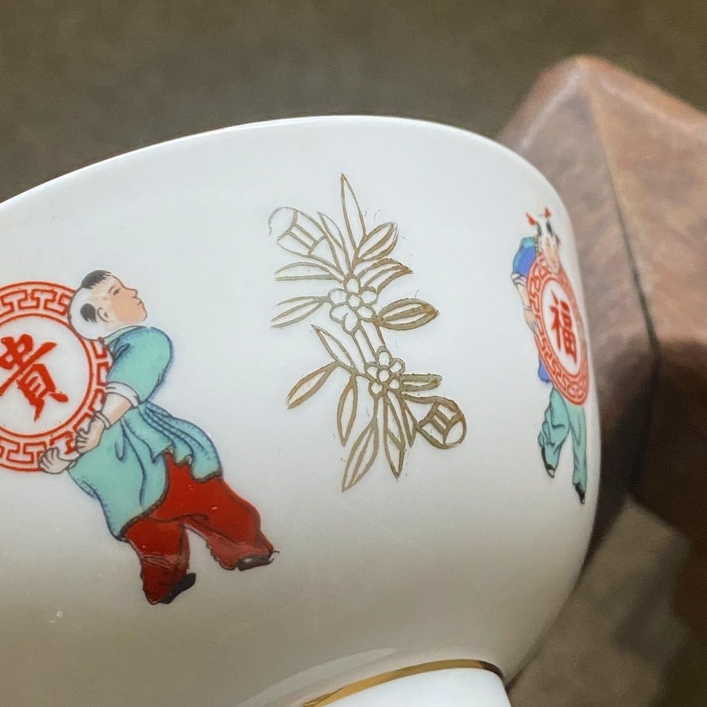 Amazon.co.jp: 台湾レトロ大同企業文字入り お茶碗 おわん 福寿富貴