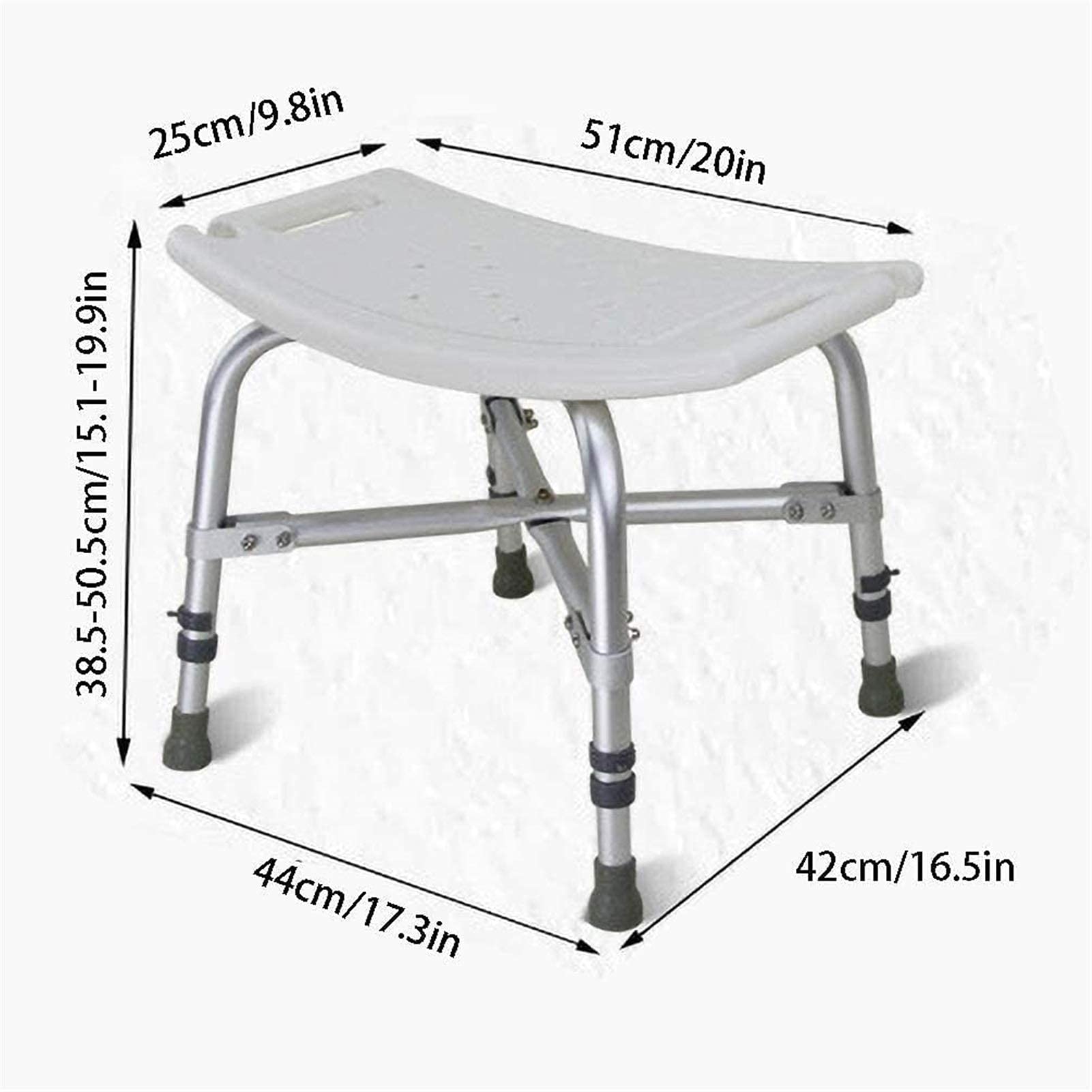 Silla De Ducha Resistente, Silla De Baño, Banco De Ducha Antideslizante De Altura Ajustable, Taburete De Bañera con Apoyabrazos Ocultos Y Respaldo Adecuado para per,R2-Without Backrest