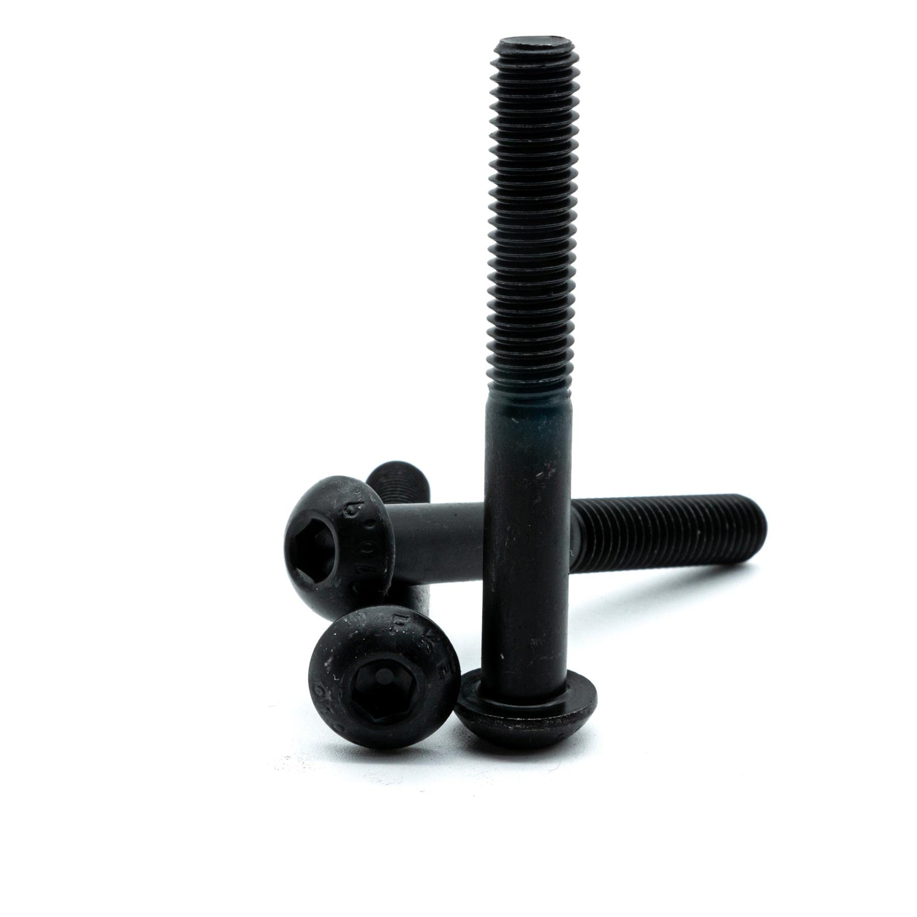 Hippo Hardware M10 (10mm X 50mm) Button Head Screws Black High Tensile 10.9 Hex Allen Socket Bolts (Pack of 30)