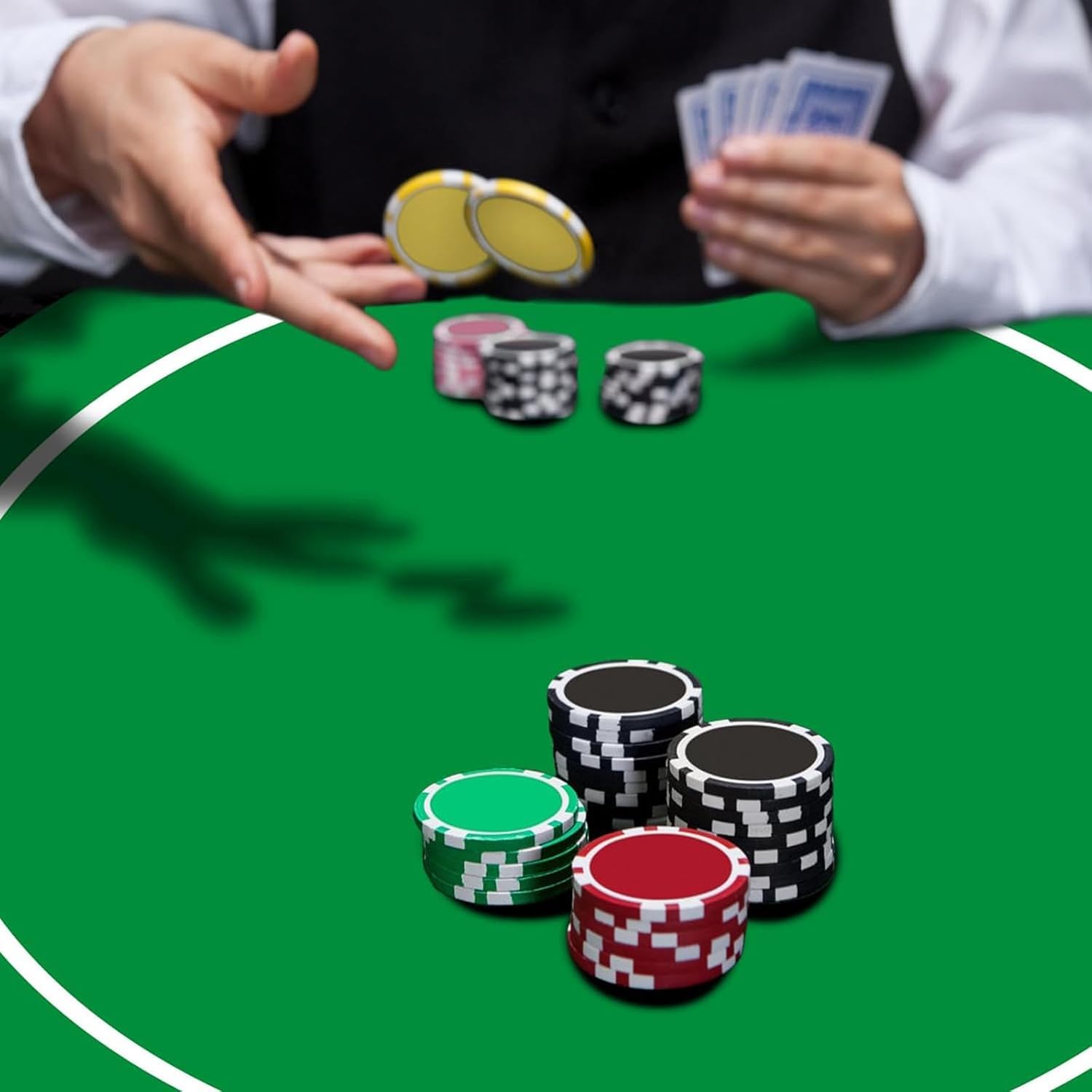 Estera de póker profesional disposición portátil d Alfombrilla de póquer portátil, alfombrilla de diseño de juego for jugadores, alfombrilla de diseño de mesa de ruleta de casino profesional plegable(
