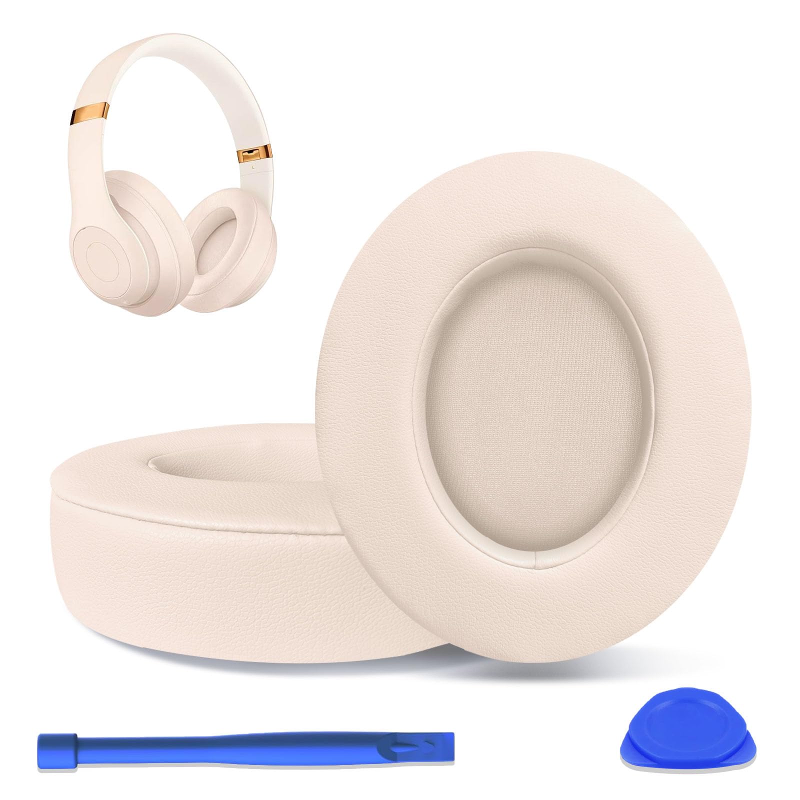 Replacement Ear Pads for Beats Studio 2 & Studio 3 Wired & Wireless Headphones, Ear Cushions, Ear Cups Cover Repair Parts (Porcelain Rose)