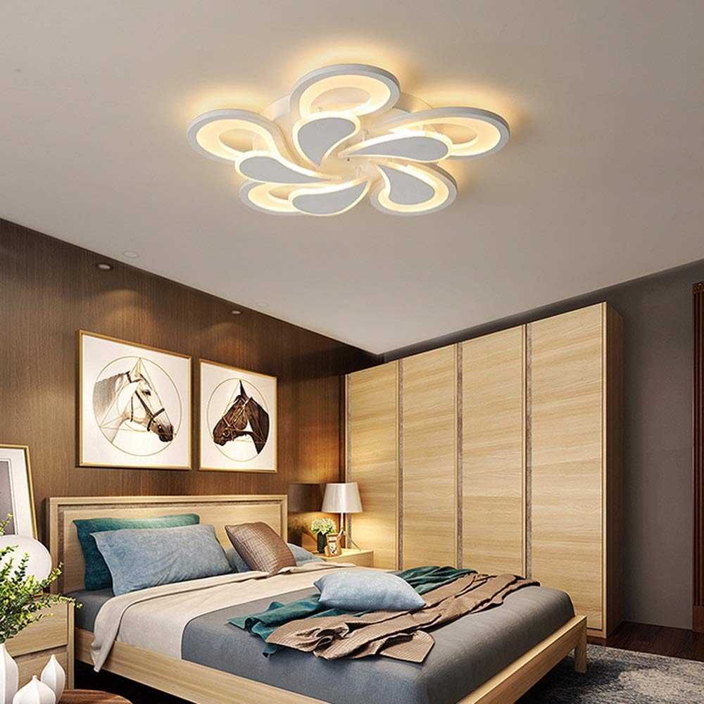 Plafonnier LED moderne goutte blanche dimmable lampe plafond salon chambre 62cm