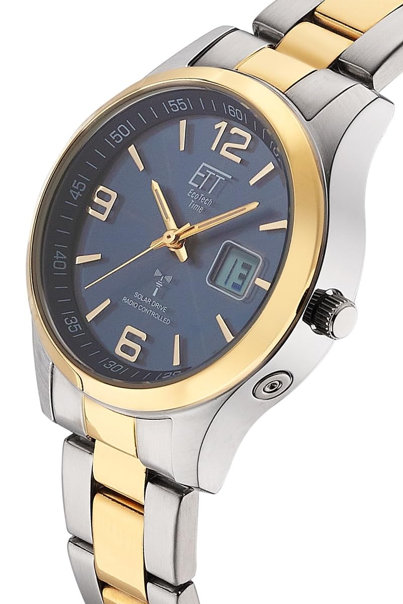 ETT Eco Tech Time Funk Solar Damen Uhr Analog mit Edelstahl Armband ELS-11600-32M