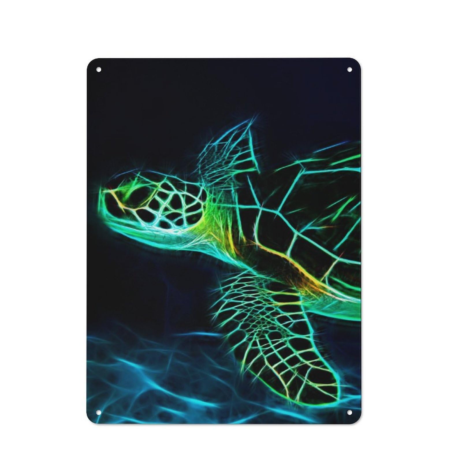 Junmoney Turtle Fractal Retro Metal Wall Sign 40X30cm With For Garage Wall, Suited To Garage Decor Collectors