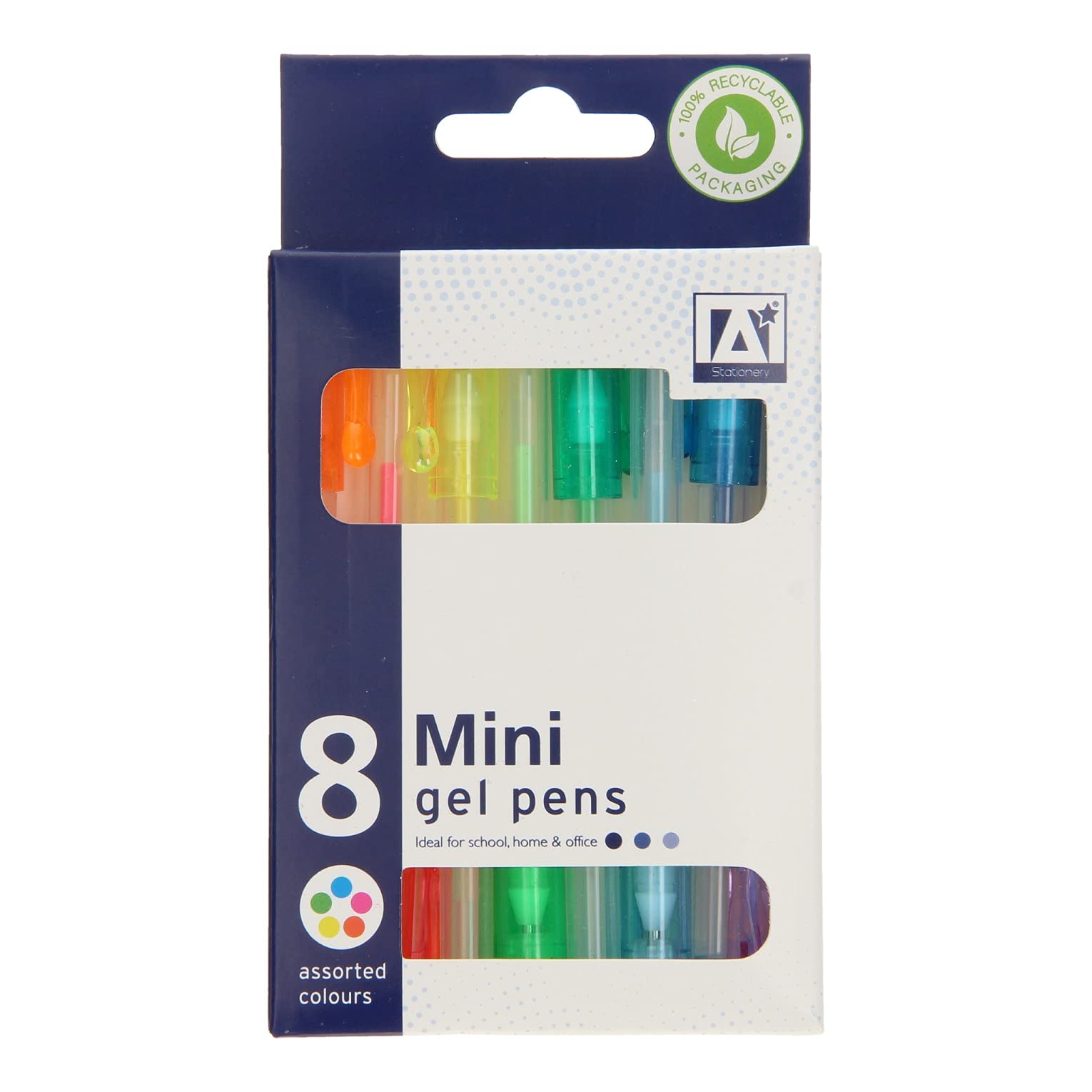 A stationery box of 8 Mini Gel Pens