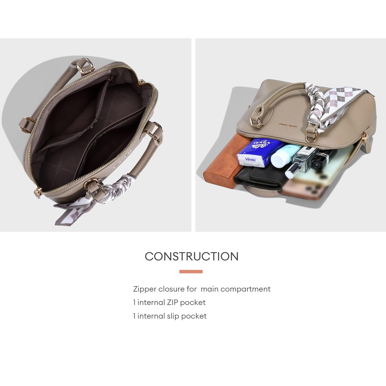 David Jones - Petit Sac à Main Femme Forme Bugatti - Cabas Fourre-Tout Porté Epaule Bandoulière Simili Cuir PU - Tote Shopper Elégant Mode Ville Chic Tendance Original