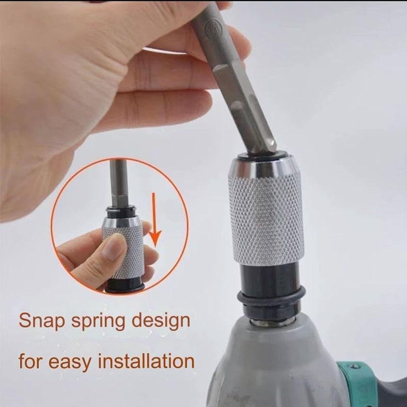 Adapter do młotka obrotowego z zestawem bitów udarowych, elektryczny konwerter z adapterem do gniazda pneumatycznego ze stopu stali, Quick-Lock Square-Shank Fit, w zestawie 4 bity udarowe do wiercenia