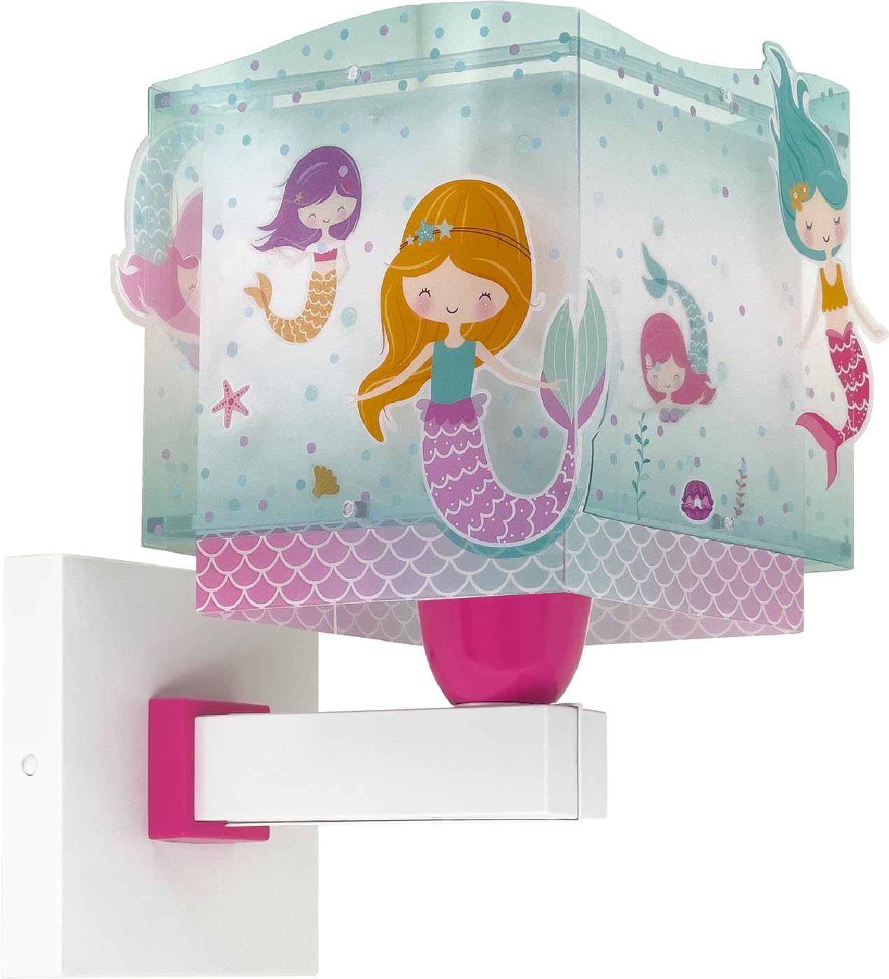 Dalber Lámpara Aplique Pared Infantil Mermaids Sirenas 63449 | Lámpara aplique de pared con instalación directa a la corriente o mediante cable con interruptor incluido.