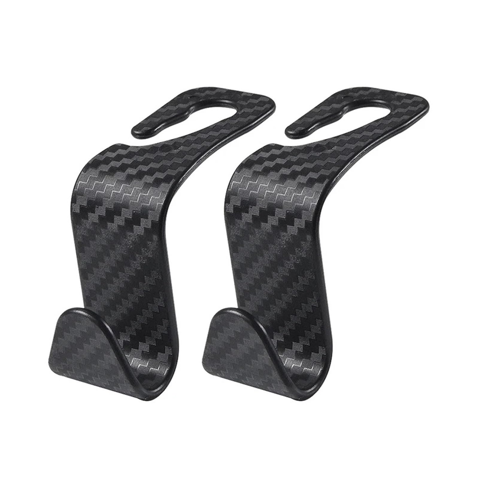 KXFVYNE 4Pcs Carbon Fibre Hook Car Headrest Back Organizer Hanger Handbag Clothes Bracket Interior Accessories(2Pcs Carbon)
