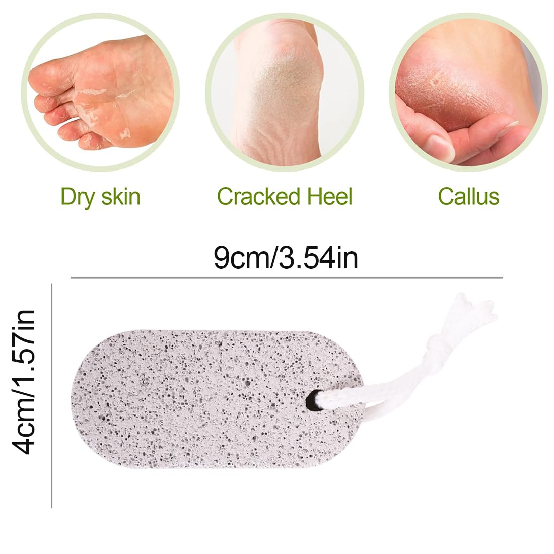 Piedra Pómez Natural para Pies, 2 Piezas Herramientas de Pedicura para Lavado, Cuidado de Pies con Piedra Pómez, Exfoliación de Pies para Eliminar la Piel Muerta, para Pies y Manos, Multicolor