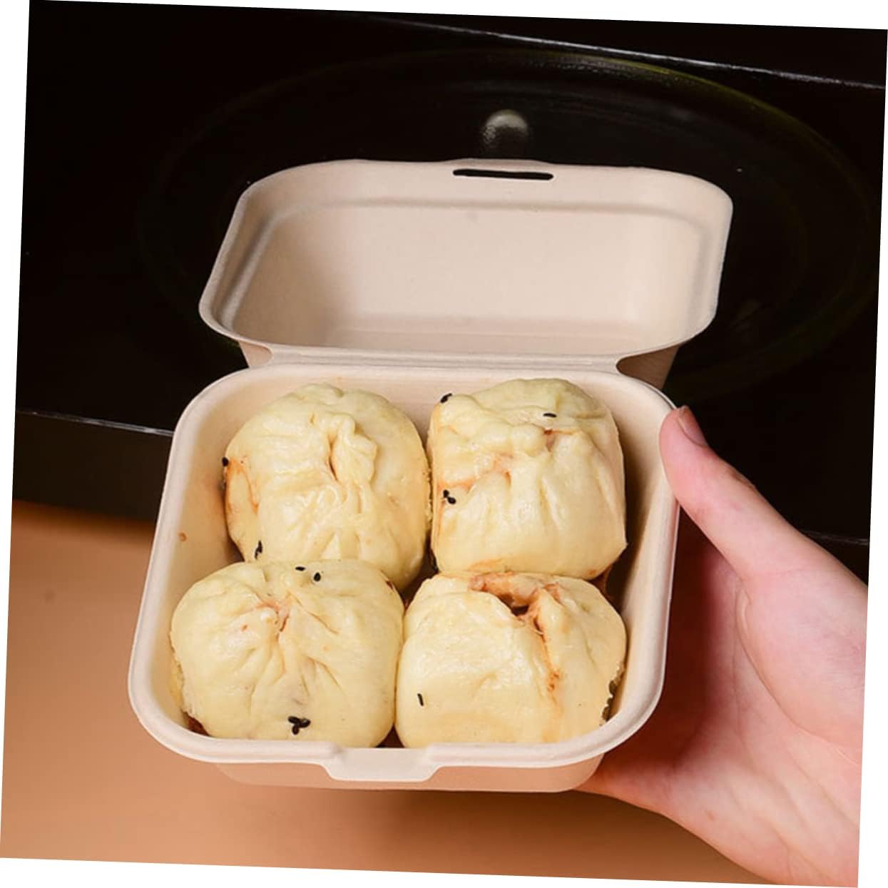 20pcs Pulp Lunch Box Sandwich Box Container Take Out Containers Restaurant Supplies