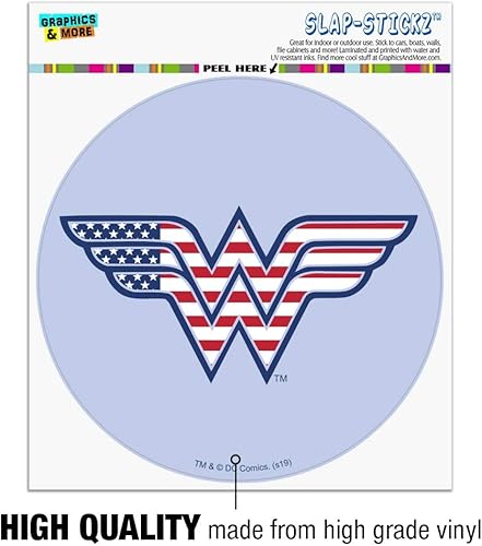 Miniatura 3 de Wonder Woman USA Bandera Americana Logo Automotriz Ventana de Coche Locker Circle Bumper Pegatina