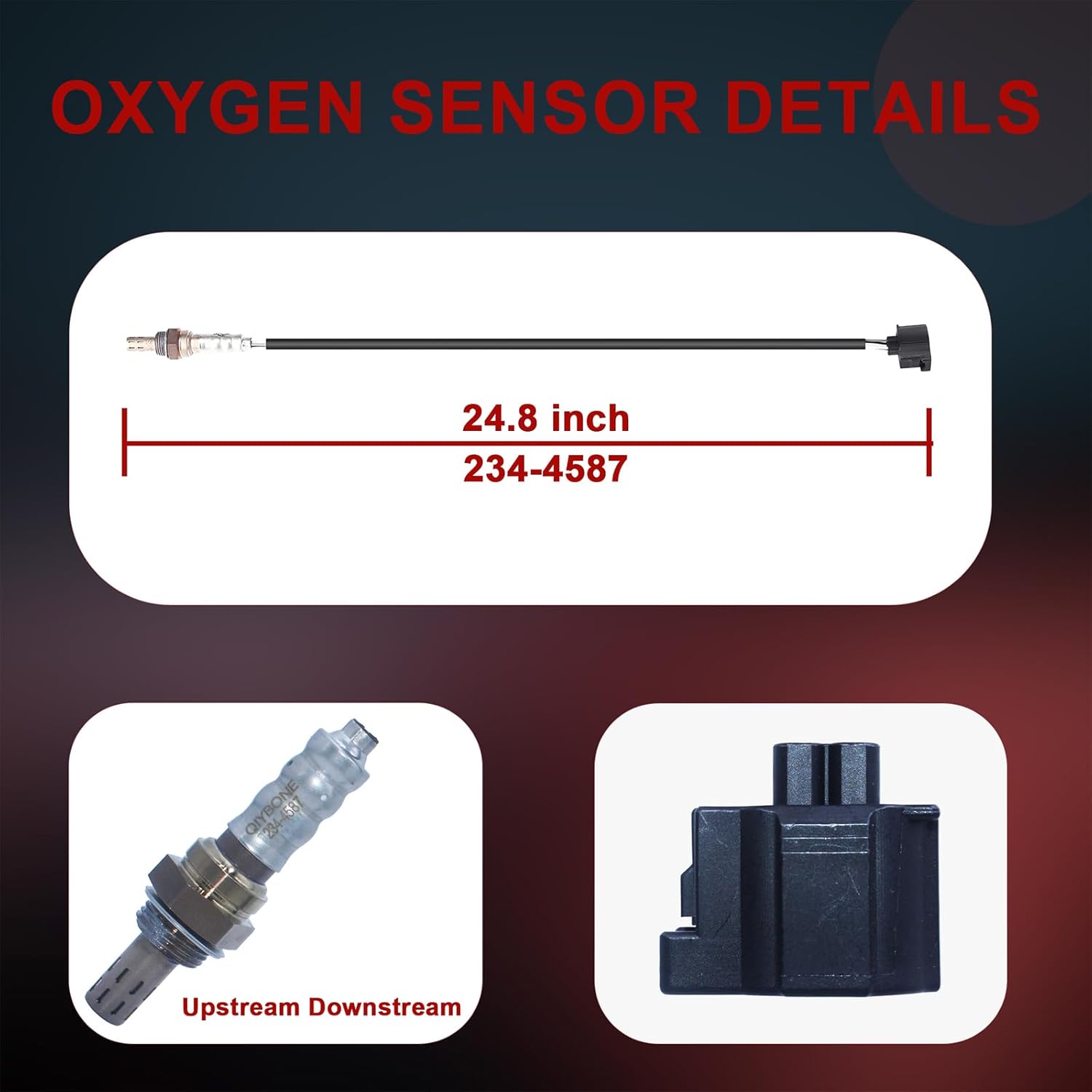 2PCS Oxygen O2 Sensor Upstream Downstream 234-4587 for Jeep Liberty Grand Cherokee Wrangler JK Chry 300 Dodge Dokota Charger Challenger Grand Caravan Journey Durango 2004-2009 3.7L Ram 1500 250-24253