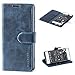 Produktbild Mulbess Handyhülle für Sony Xperia XA1 Hülle Leder, Sony Xperia XA1 Handy Hüllen, Vintage Flip Handytasche Schutzhülle für Sony Xperia XA1 Case, Navy Blau