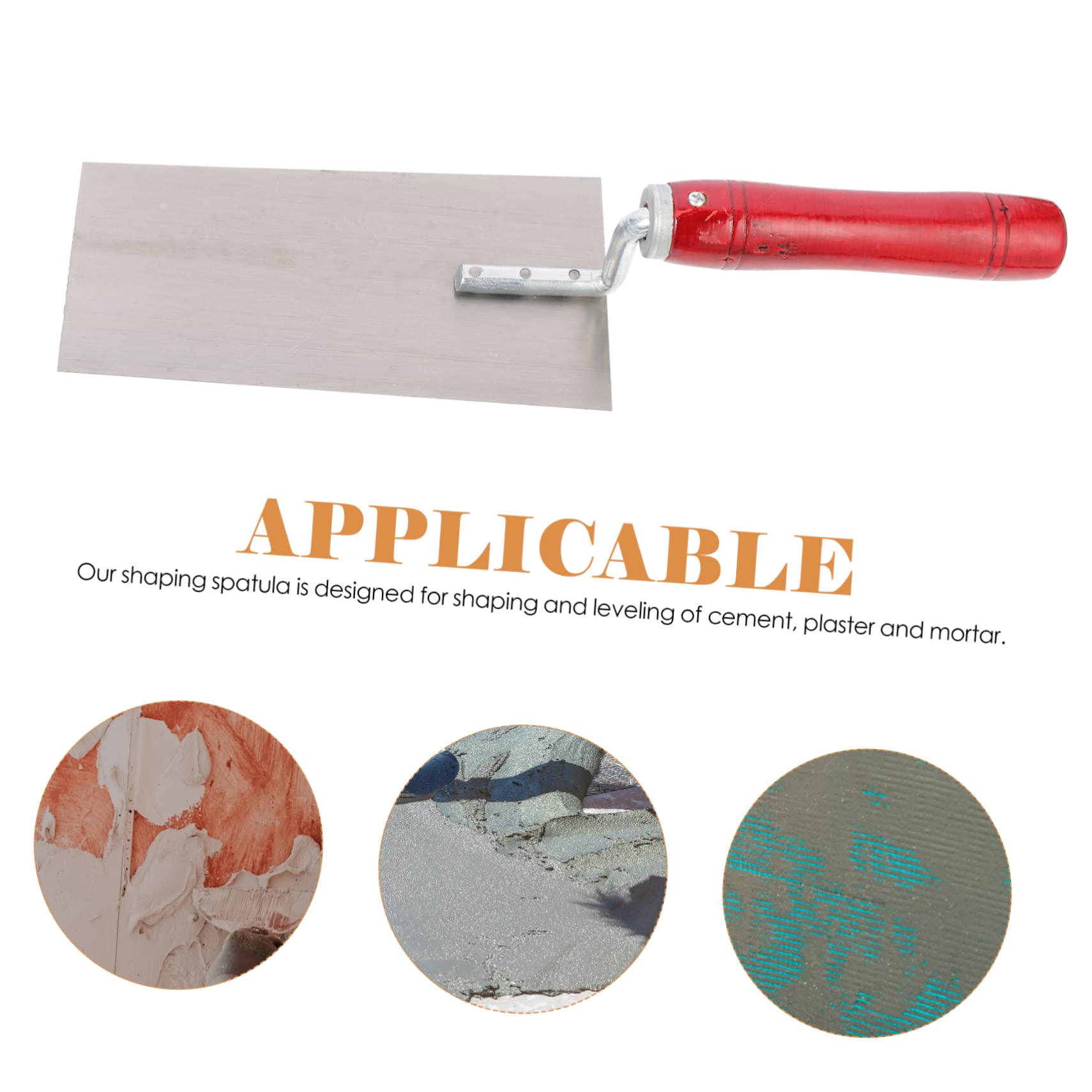 SHINEOFI Truelles à Maçonnerie Design Riveté Lot de 3 en Acier Inoxydable Manche en Bois Haute Efficacité et Résistance, pour Plâtre et Pose de Carreaux