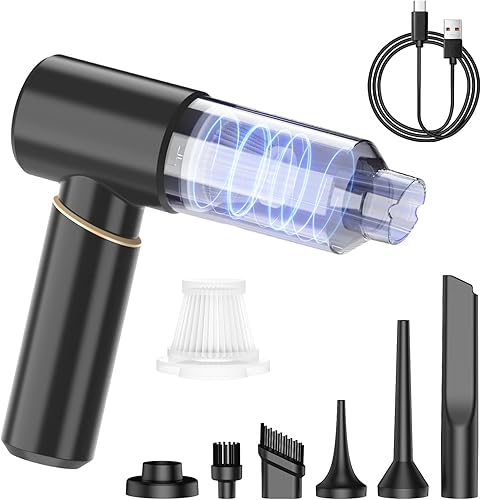 Aspiradora de Mano Inalámbrica Recargable, Aspiradora de Coche Portátil Inalámbrica con Fuerte Succión 15Kpa, Aspiradora de Mano Ultra-Silenciosa