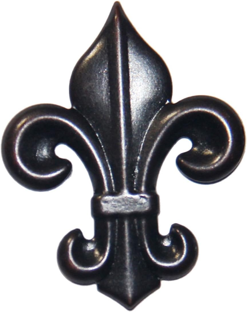 25 Large Oil Rubbed Brass Fleur De Lis Upholstery Framing Tacks, Decorative Nails 2 1/4 X 2 3/4" Long.