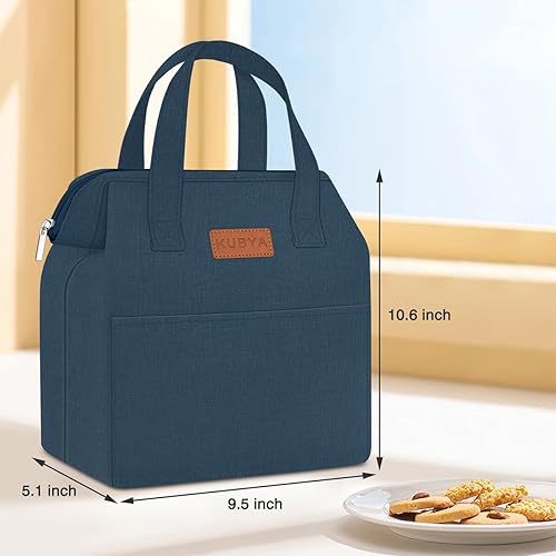 Miniatura 8 de Lonchera simple para mujeres y hombres, bolsa de almuerzo aislada y 1 bolsa de almacenamiento, bolsa de almuerzo simple reutilizable para el