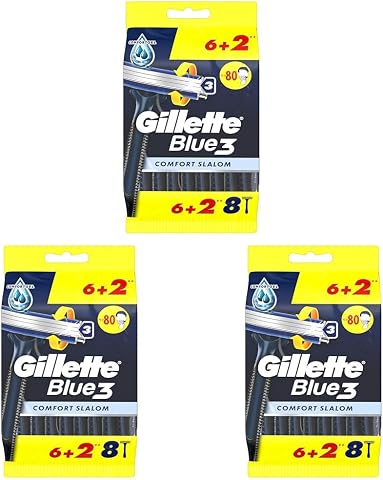 Gillette Blue3 Slalom Kullan At Tıraş Bıçağı 8'li Standart 3lü paket