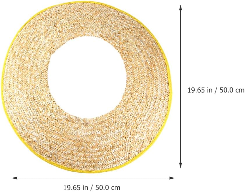 OSALADI Straw Hard Hat Sun Shade 2PCS Full Brim Hard Hat Visor with Chin Strap Hard Hat Sunshield Cover Straw Sun Visor for Hard Hat Accessories