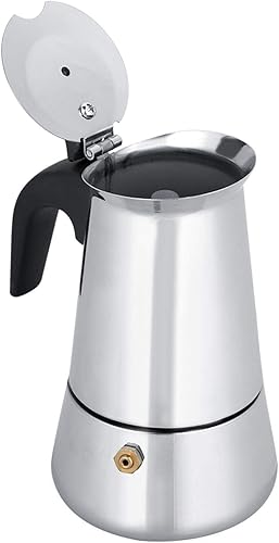 Miniatura 9 de YUYTE Cafetera de café italiano, taza italiana, cafetera de acero inoxidable, cafetera de café moca, herramienta para preparar café