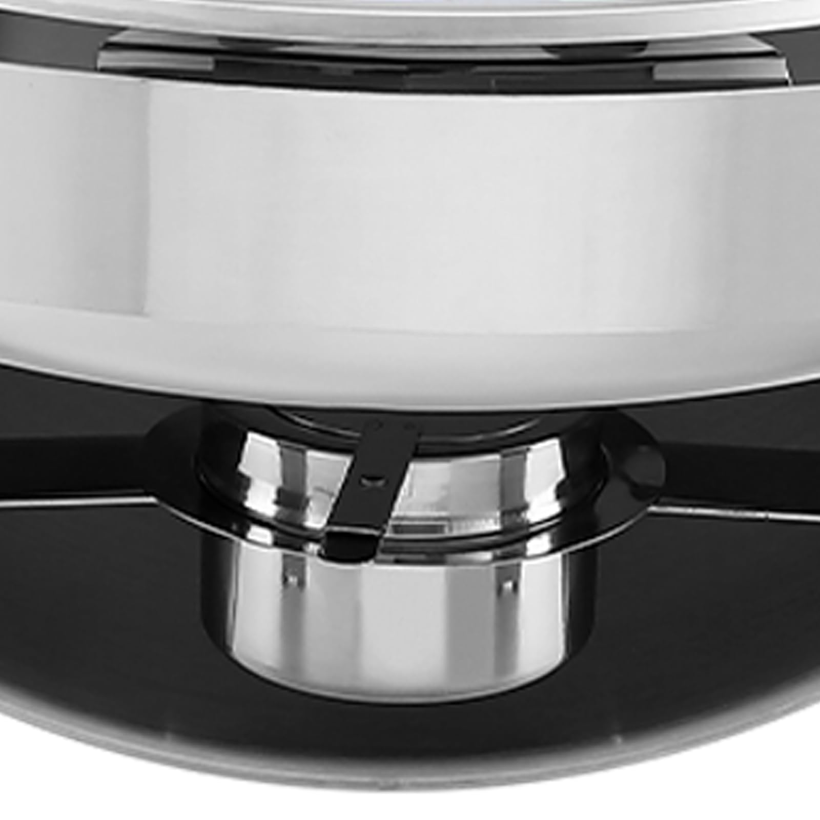 GarveeHome Juego de buffet de platos de frotamiento con tapa enrollable, 6 cuartos de galón de acero inoxidable con tapa de visualización, servidores y calentadores, bandeja de calentamiento para