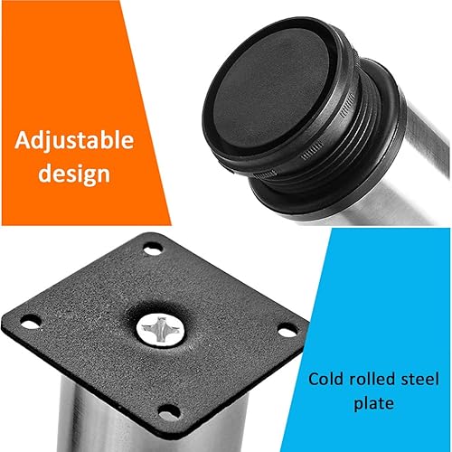 Miniatura 3 de Patas de metal ajustables para muebles, patas de sofá de acero inoxidable, para gabinete de TV, patas de armario, mesa de café, armario de baño,