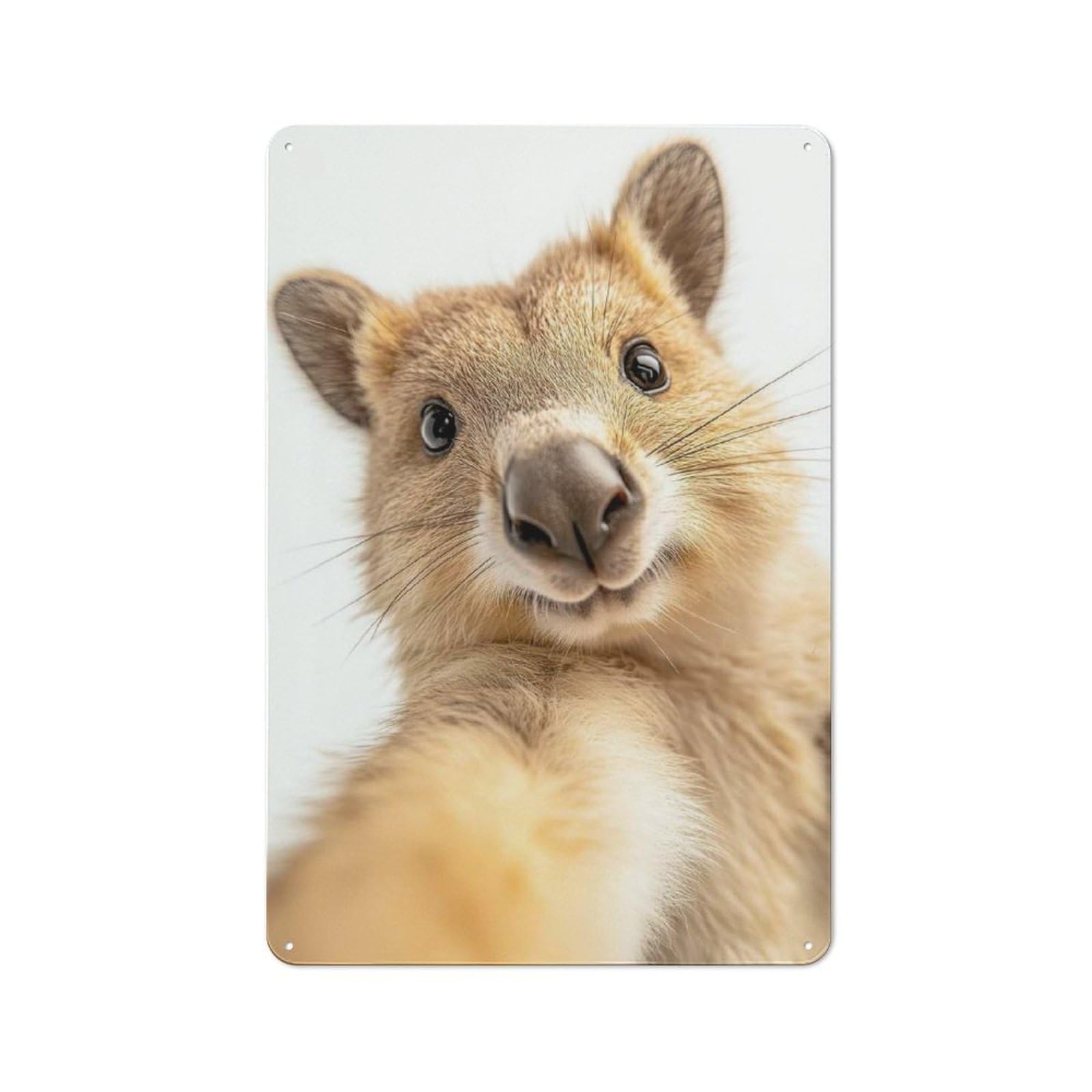 Junmoney Cute Quokka Selfie Metal Wall Sign 30X20cm Featuring For Home Bar Wall, Housewarming Present For People Styling Home Bar