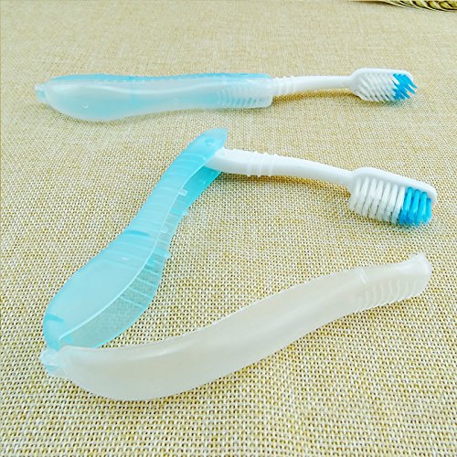 Zantec 10 UNIDS disponible Cepillo de Dientes Plegable Portátil Desechable Cepillo de Diente Herramientas de Limpieza de Dientes para Viajar Acampar Senderismo