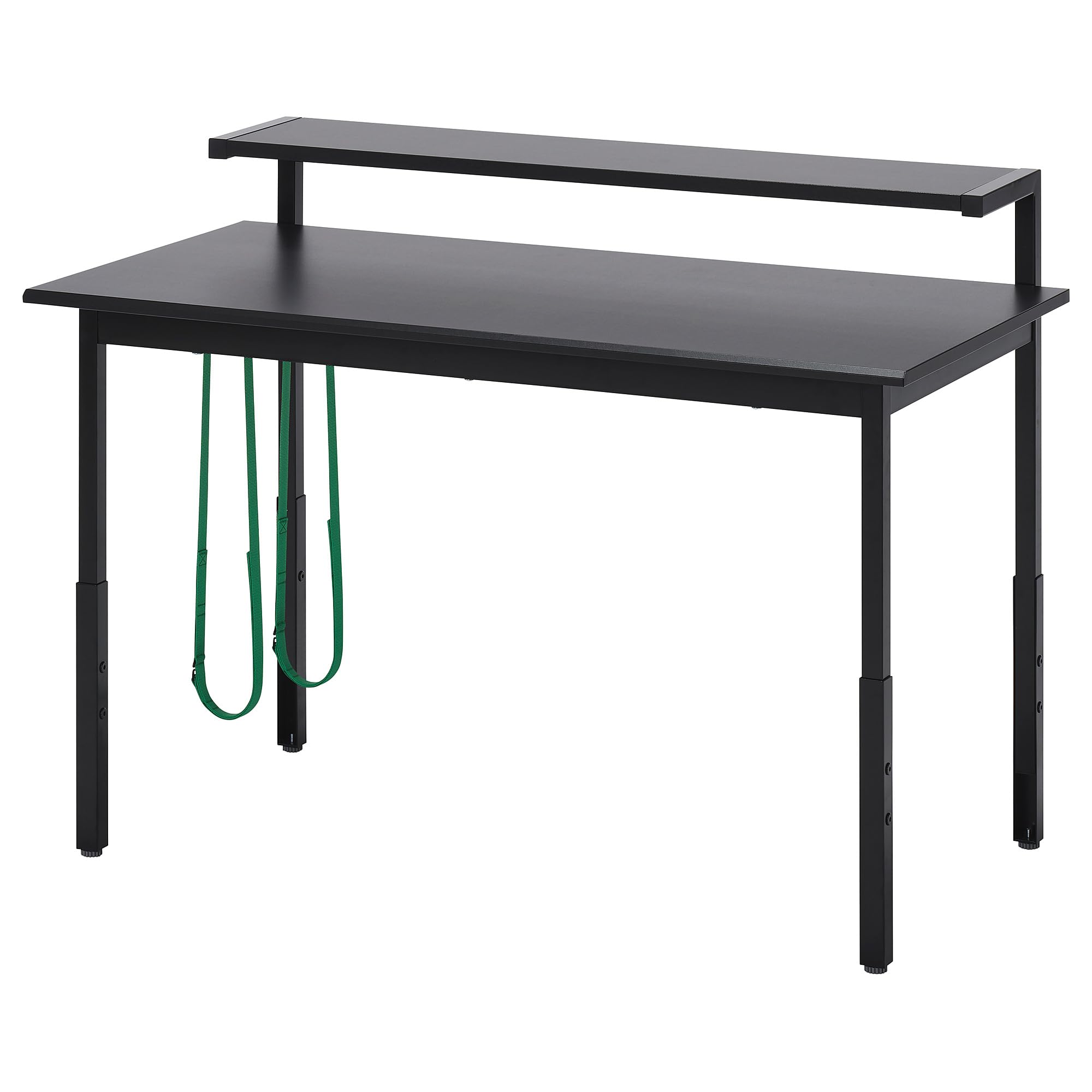 Bureau de jeu 120x60 ProTuning UTVISNING noir avec rangement pour setup gaming de chambre