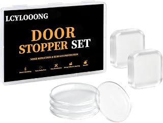Clear Rubber Door Stoppers Wall Protector,Self-Adhesive Bumper Set | For Door Knobs & Handles ,Helps Protect Surfaces, Shock Absorption,And Reduce Noise.