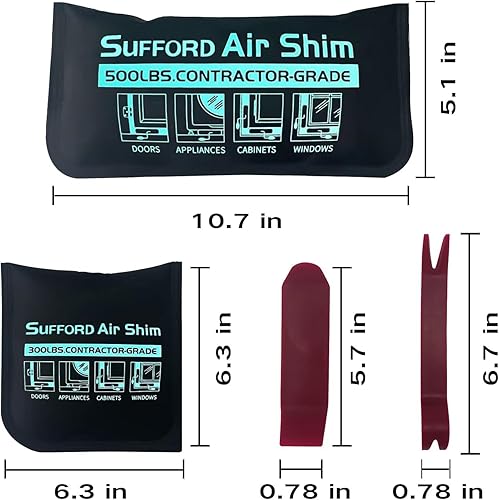 Miniatura 2 de Bolsa de cuña de aire, bomba de bolsa de cuña de aire de grado comercial, kit de nivelación profesional y herramienta de alineación para gabinetes,