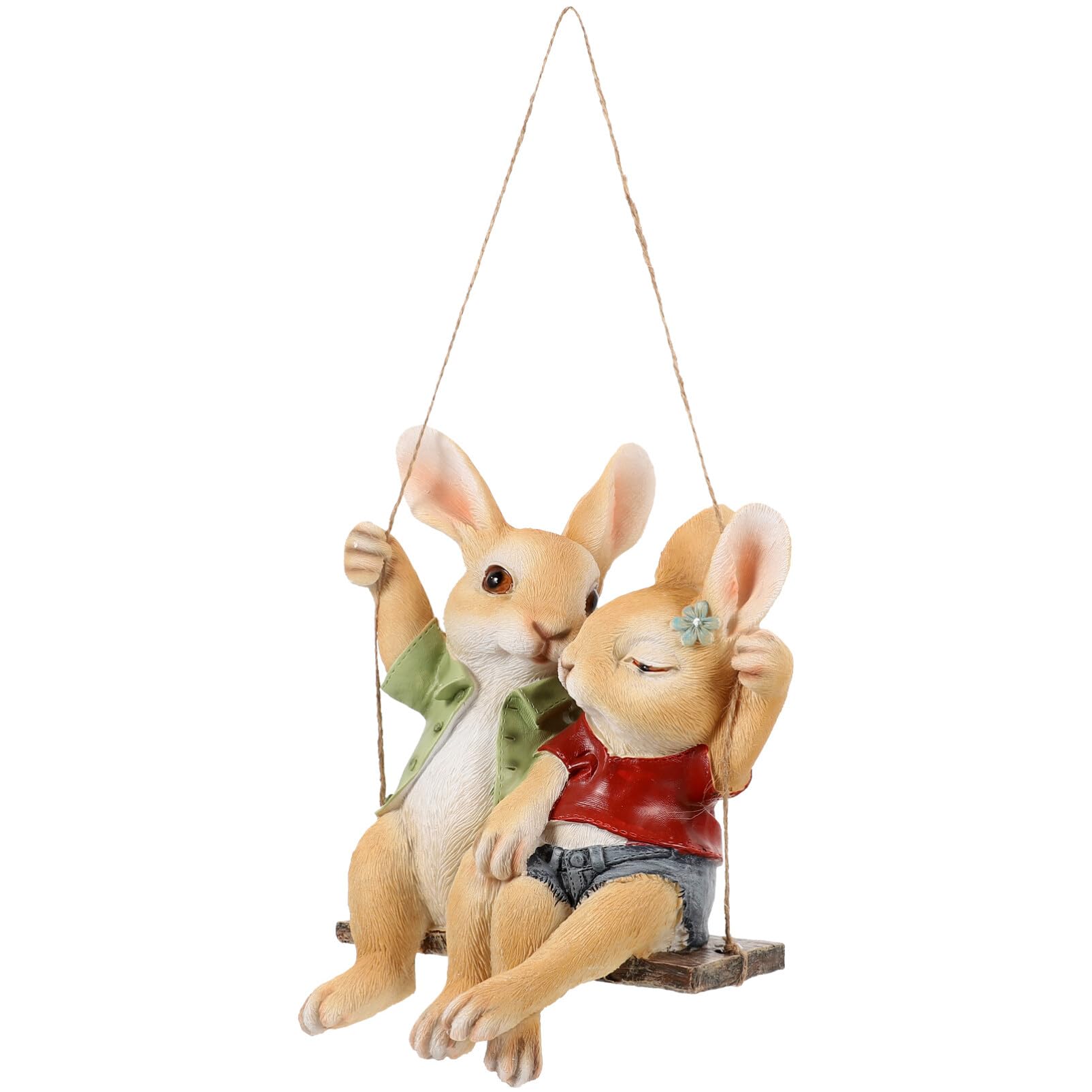Ciieeo Pendentif Décoratif Figurine De Lapin Balancoire pour Décoration De Jardin Ornement Printanier pour Pâques Et Fêtes