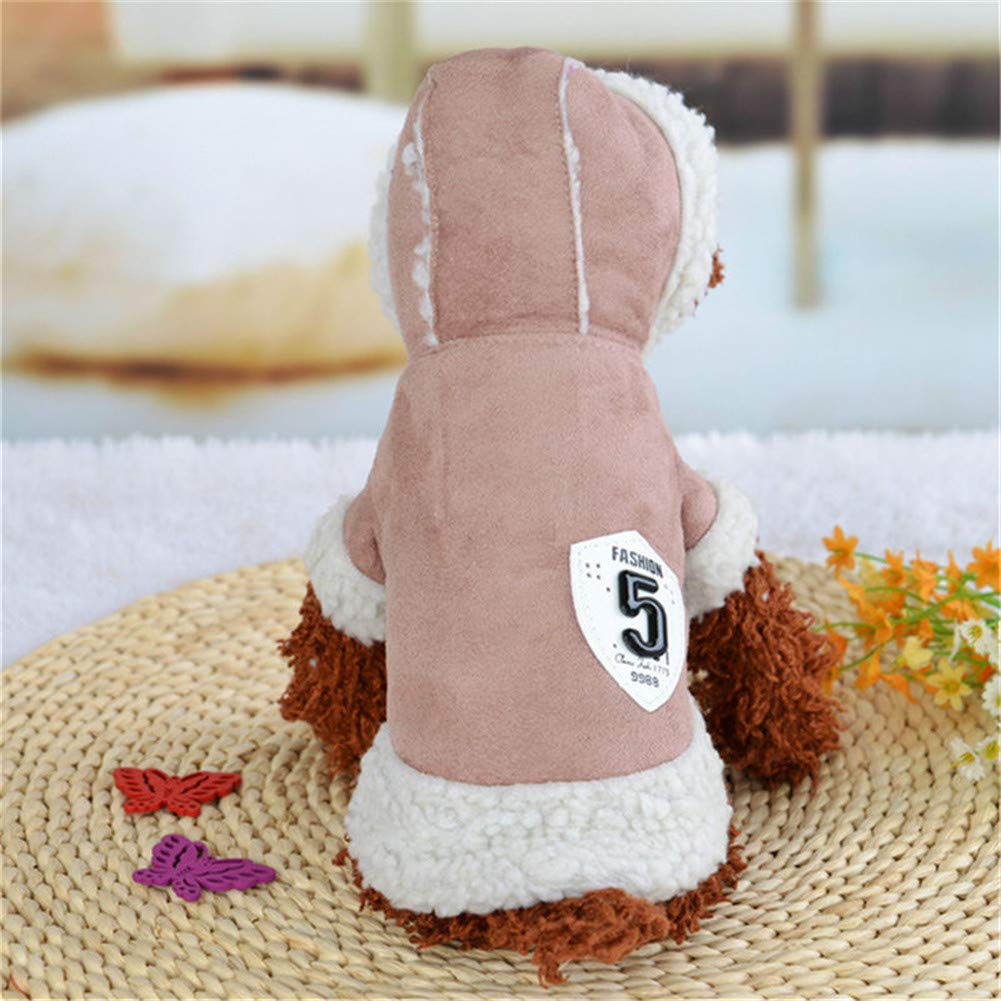 Vêtement pour animaux en coton rose : veste d'hiver chaud style moto pour tailles XS à XL