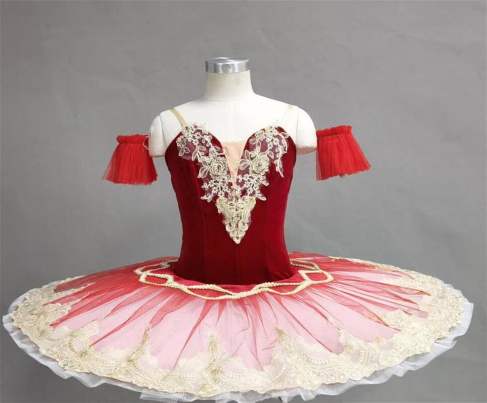 red ballet dress Elegant Red and Black Spanish-Style Ballet Dress