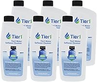 Tier1 Water Softener Cleanser 16oz 6-Pack: Universal Resin Cleaner Reduces Buildup & Odor, Easy Direct-Pour for Peak Performance