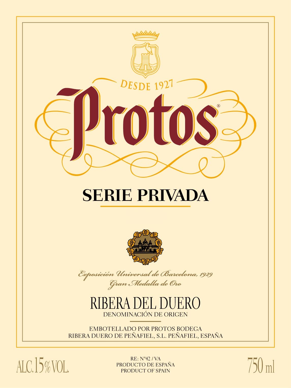 Protos Serie Privada – Estuche regalo con copas - Vino Tinto Crianza Ribera del Duero 2 botellas 75cl, Variedad Tempranillo