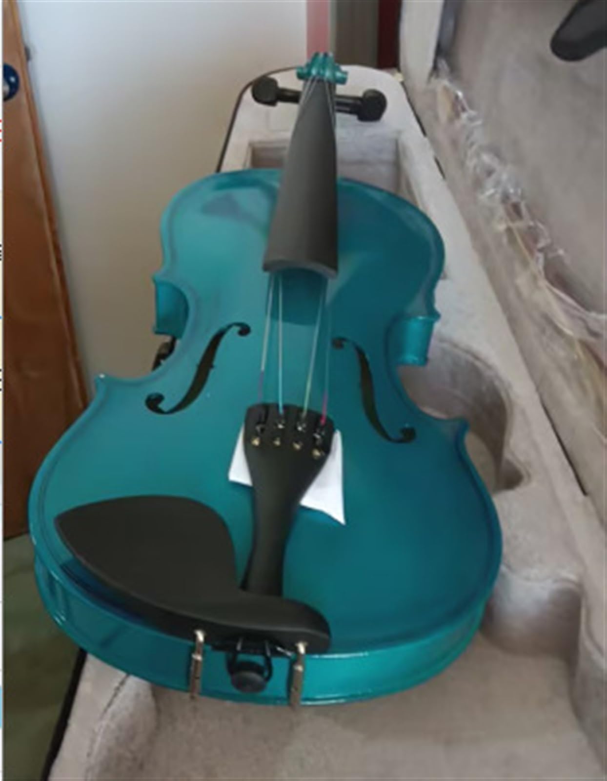 Geige Violine Holz Anfänger Praxis Massivholz Geige(4/4-peacock Blue)