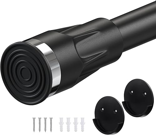 Barra de armario – Barra de armario ajustable de 29 a 45 pulgadas para colgar ropa, postes resistentes para colgar armario con soportes, barra de