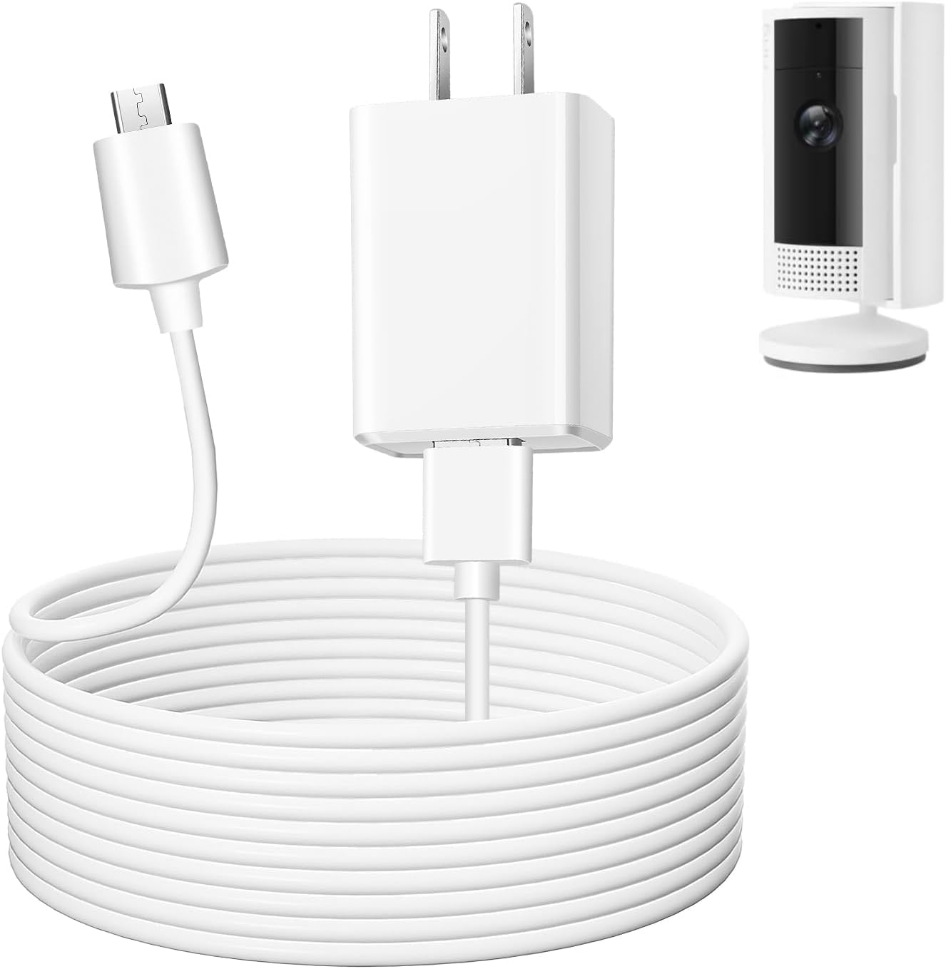 Charging Cable for Ring Indoor Cam (2nd Gen), 16.5FT/5M USB-A to Micro USB Power Adapter Charger Cable for Ring Indoor Camera, Not for (1nd Gen)