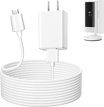 Charging Cable for Ring Indoor Cam 2nd Gen, 16.5FT/5M USB-A to Micro USB Power Adapter Charger Cable for Ring Indoor Camera, Not for 1nd Gen