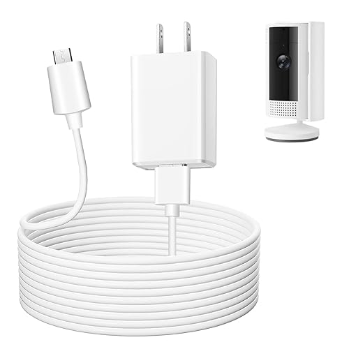 Miniatura 1 de Paodekua Cable de carga para Ring Indoor Cam (2. generación), 16.5 pies, USB-A a micro USB, adaptador de corriente para cámara interior anular, no