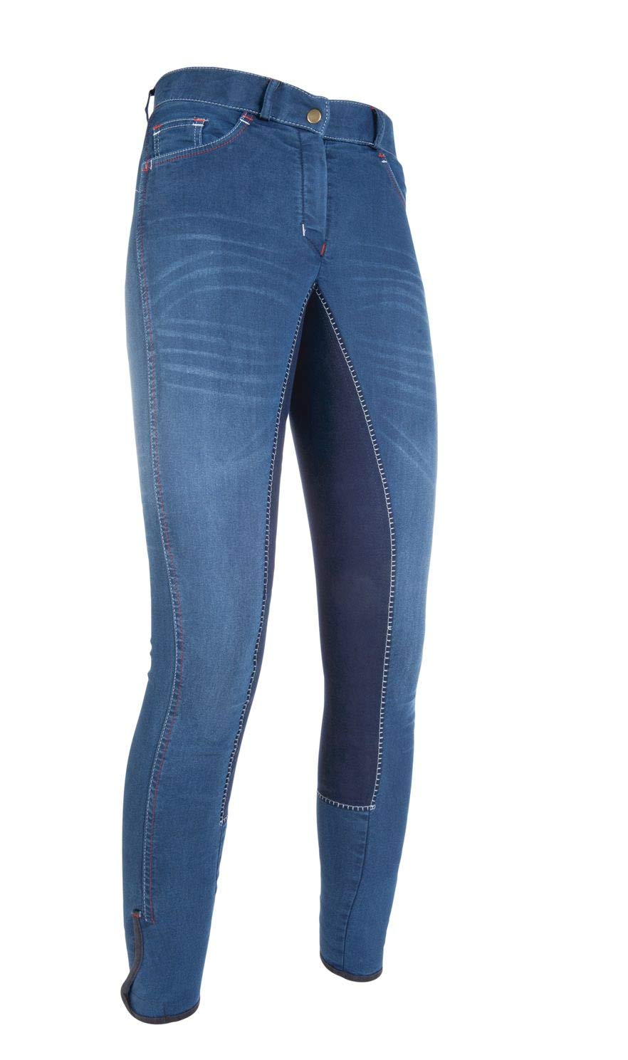 HKM - Summer Denim - Alos 3/4 Lace Trim, Hombre, Reithose -Summer Denim- mit 3/4 Alos Besatz