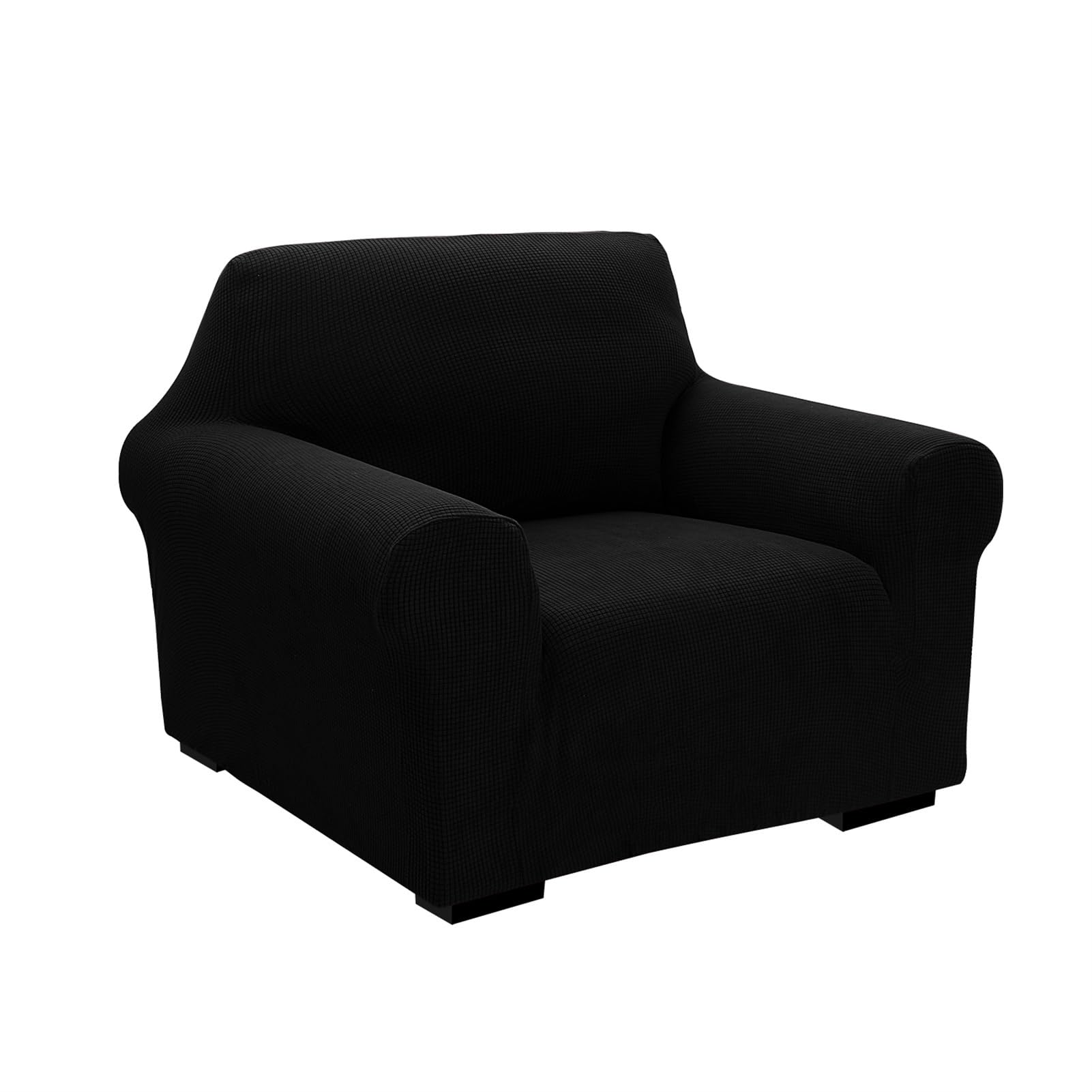 Housse de canapé extensible universelle et antidérapante noire 1 place